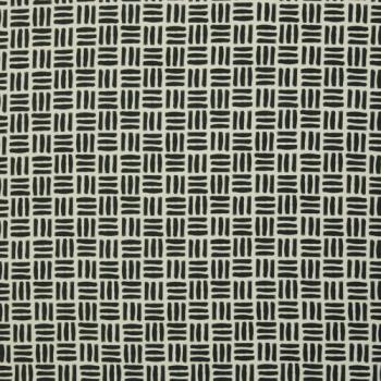 French Terry Sommersweat Wabi Grid Pinselstriche in Naturweiß